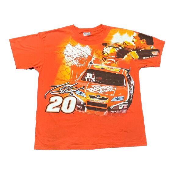 VINTAGE TONY STEWART NASCAR ORANGE AND BLACK SHIRT ALL OVER PRINT CHASE XLARGE - Picture 3 of 8